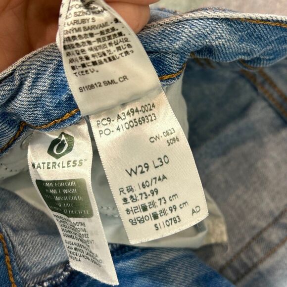 Levi’s Baggy Dad Jeans Womens Distressed light Blue 29 Ripped Wide Leg vintage - Picture 16 of 16